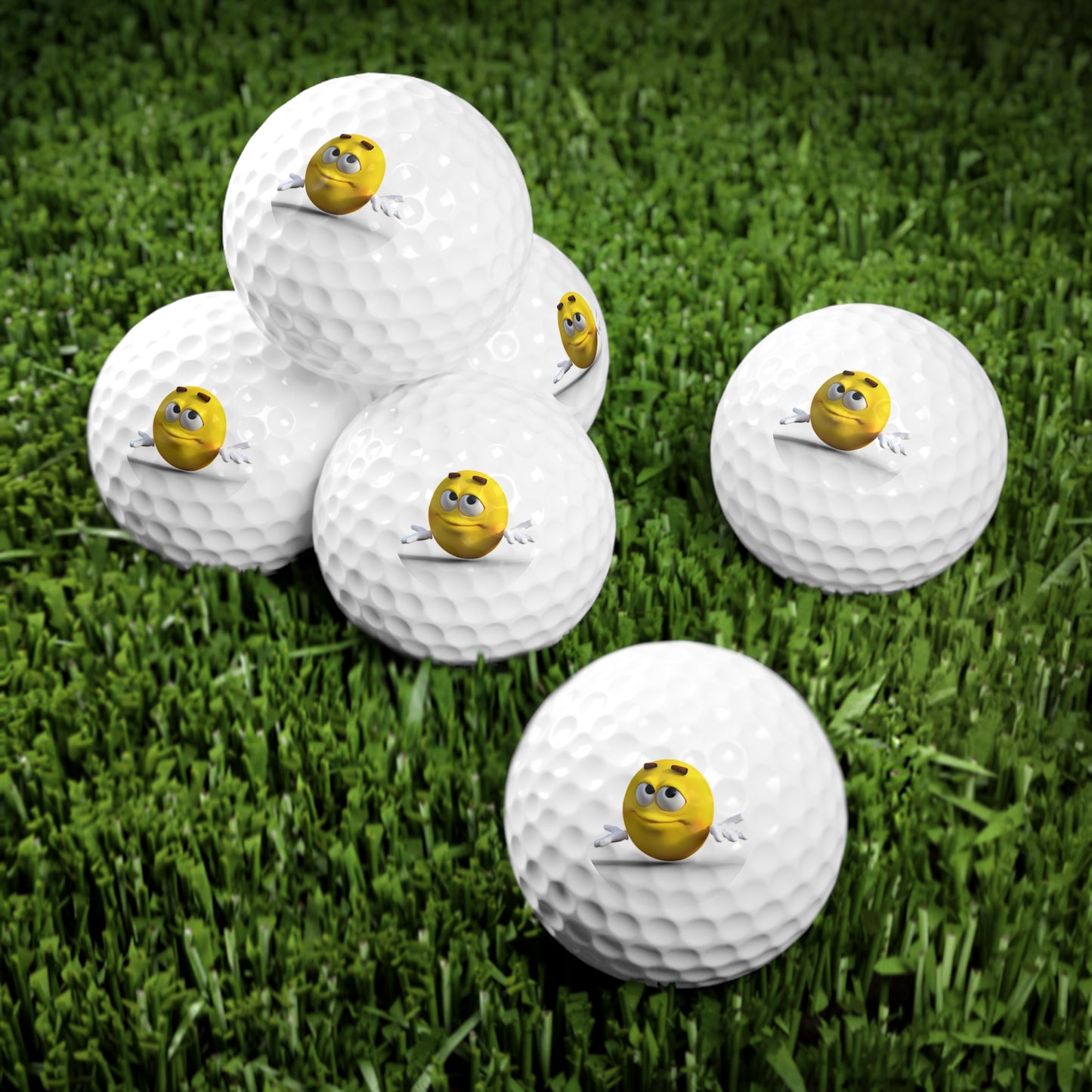Emoticon Golf Balls (5), 6pcs