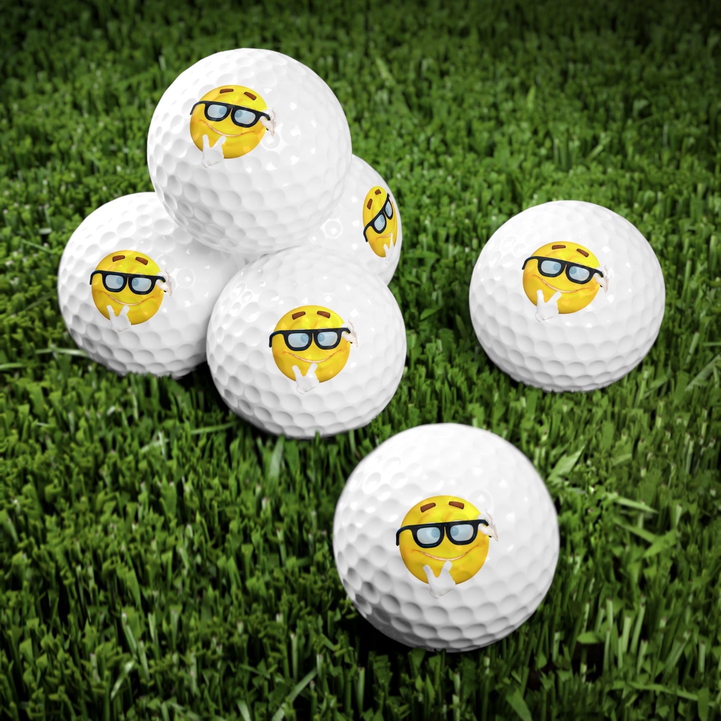 Emoticon Golf Balls (7), 6pcs