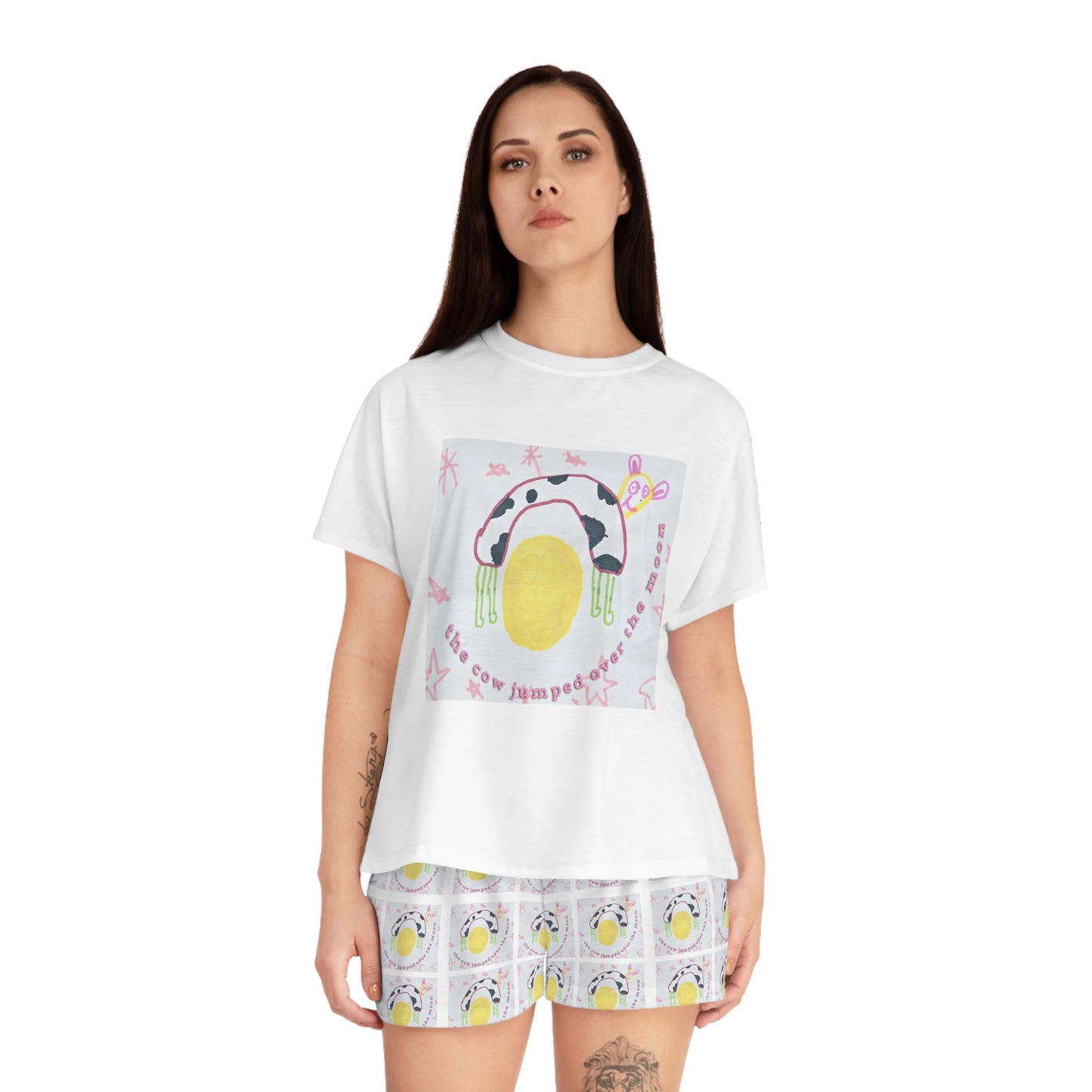 The Cow Jumped Over The Moon Women's Short Pajama Set