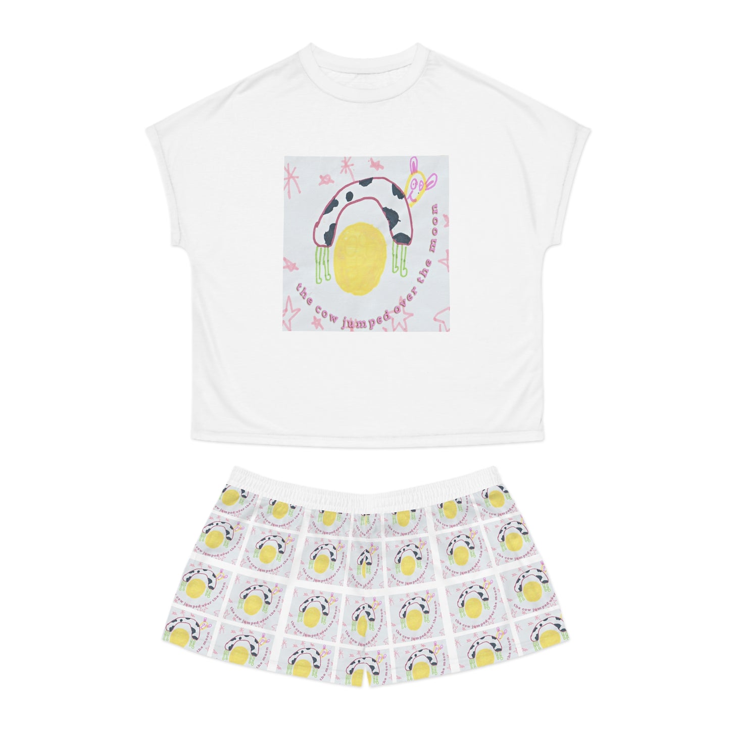 The Cow Jumped Over The Moon Women's Short Pajama Set
