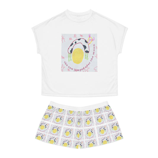 The Cow Jumped Over The Moon Women's Short Pajama Set