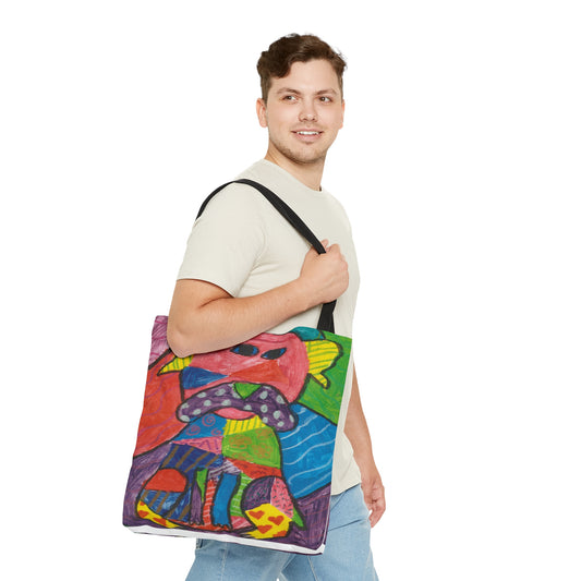 Dog Love Rainbow Tote Bag