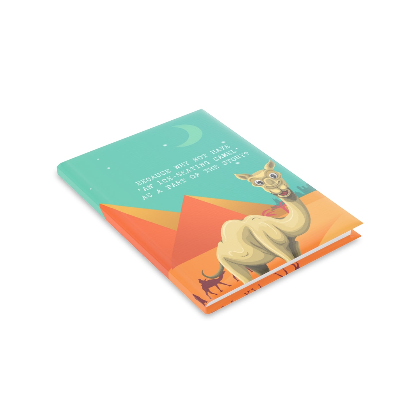 Ice Skating Camel Hardcover Notebook with Puffy Cover